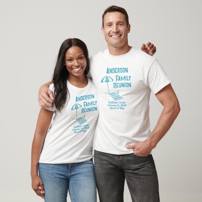 T-shirt Croisière de groupe Plage Umbrell Famille ou Class (Unisexe)
