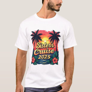 T-shirt Croisière de vacances vintage coucher de soleil po