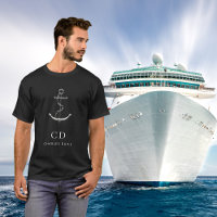 Croisière en argent noir nom monogramme