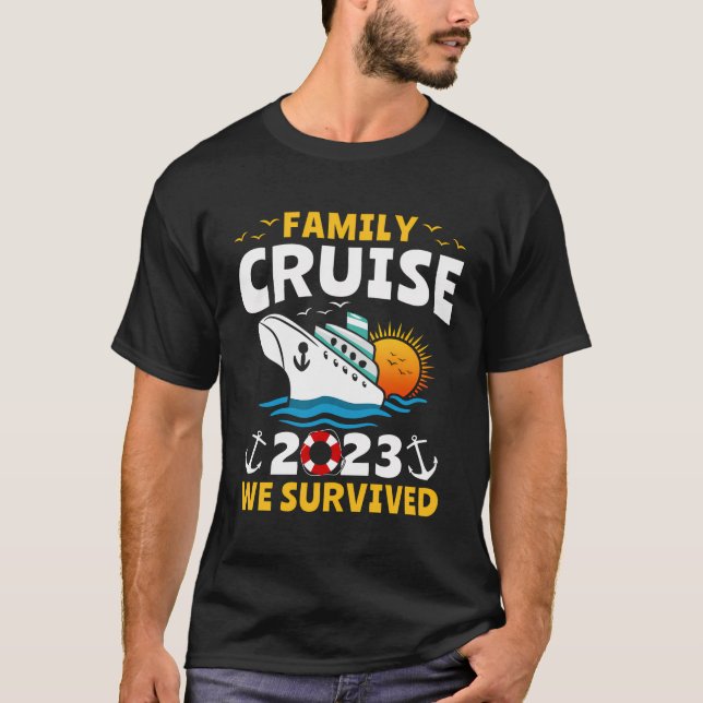T-shirt Croisière en famille 2023 I Survived Ship Cruise (Devant)