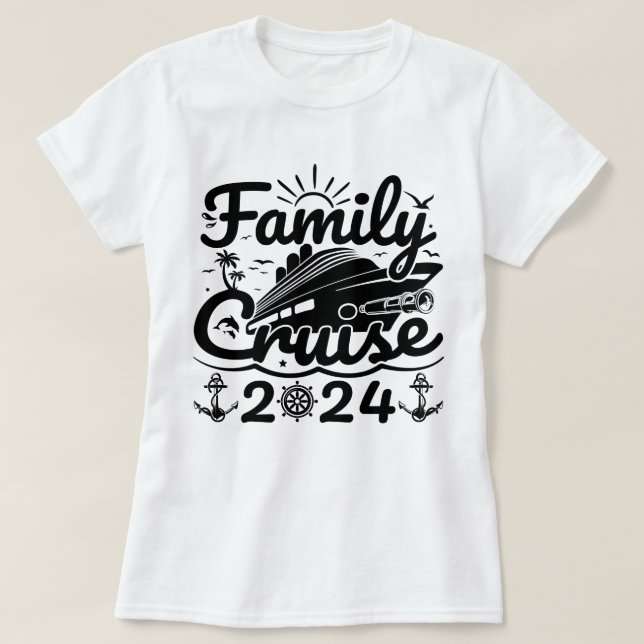 T-shirt Croisière en famille 2024 Cool Funny Voyage en fam (Design devant)