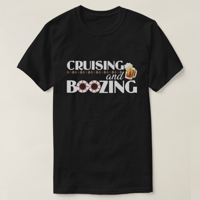 T-shirt Croisière et Boozing Group Correspondance Boisson (Design devant)