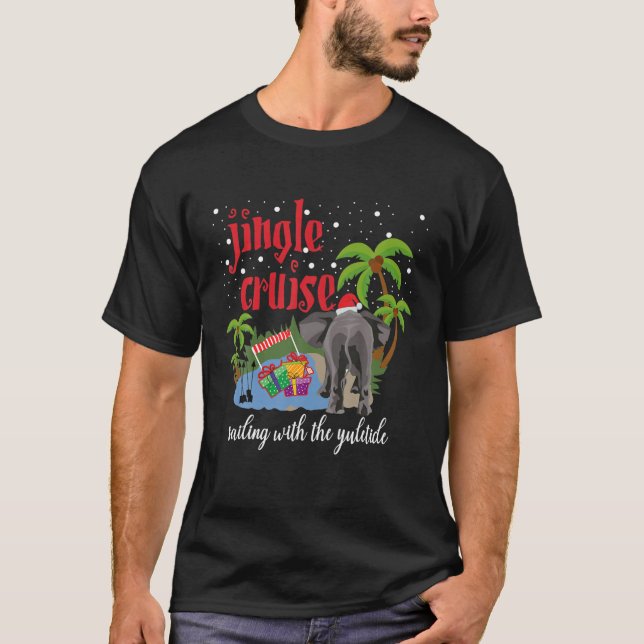 T-shirt Croisière Jingle Voile Avec Yuletide Funny Elep (Devant)