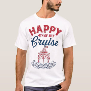 T-shirt Croisière joyeuse du 4 juillet, conception de navi