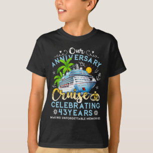 T-shirt Croisière Joyeux Anniversaire Célébrant 43 Ans Réd