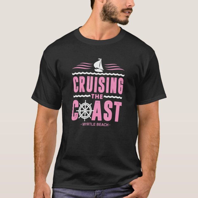 T-shirt Croisière La Côte Myrtle Beach Voilier Capitaine (Devant)