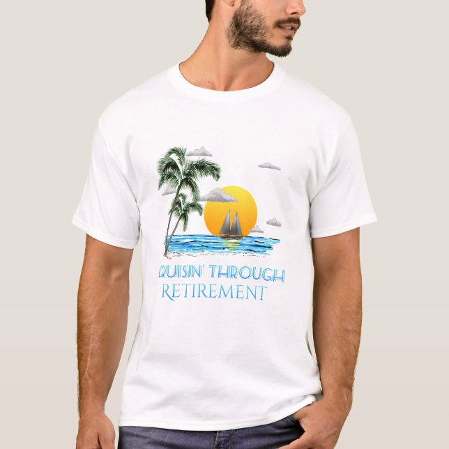 T-shirt Croisière nautique amusante à travers la retraite (Devant)