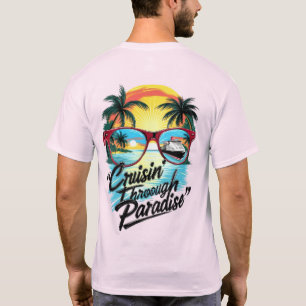 T-shirt Croisine" à travers le paradis : Vibes d'évasion t