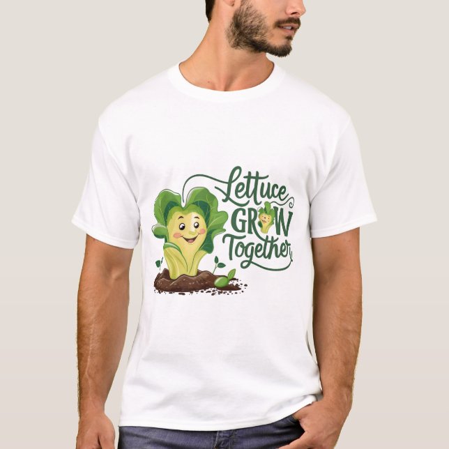 T-shirt Croissance de la laitue ensemble : Drôle Jardinage (Devant)
