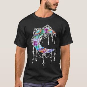 T-shirt Croissant de lune bohémien mandala Tie Dye pour Yo