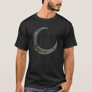 T-shirt Croissant de lune celtique argenté brillant