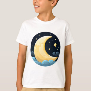 T-shirt Croissant de lune et étoiles de dessin animé – Cie