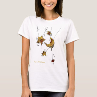 T-shirt Croissant de lune et étoiles suspendus