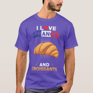 T-shirt Croissant France Amour Nourriture Française vintag