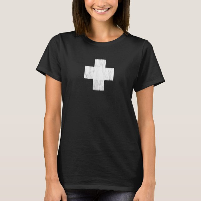 T-shirt Croix blanche peinte sur la Garde rouge Vie V.2 (Devant)