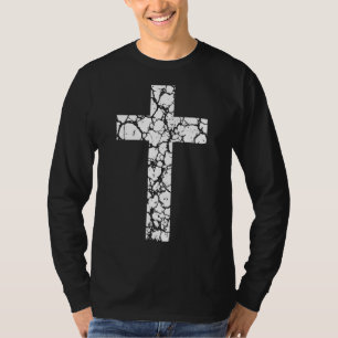 T-shirt Croix chrétienne fissurée Jésus t'aime Religion