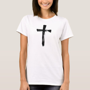 T-shirt Croix de brosse moderne - Christian Jésus Dieu Cru