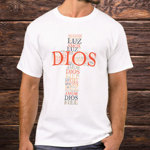 T-shirt Croix de Dieu et de la foi Chrétienne Espagnol hom