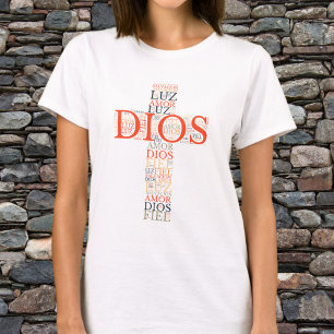 T-shirt Croix de Dieu et de la foi Femme chrétienne espagn