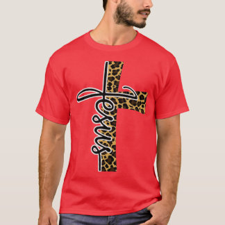 T-shirt Croix de Jésus Léopard Chrétien Croix de Jésus Hal