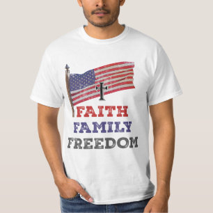 T-shirt Croix de la liberté de la famille de foi avec drap