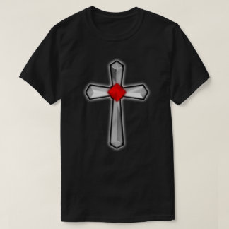 T-shirt Croix de pierre rouge rubis