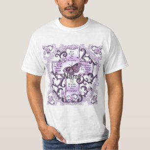 T-shirt Croix de prière de sérénité violette