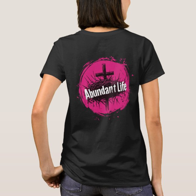 T-shirt Croix de vie abondante et couronne (retour) (Dos)