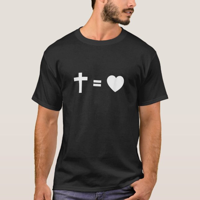 T-shirt Croix égale au coeur foi chrétienne Inspirer Rel (Devant)