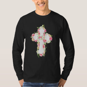 T-shirt Croix Florale Crucifix Dieu Bible Christ chrétien 