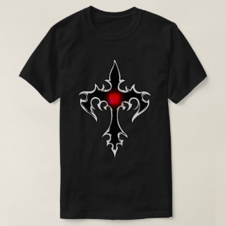 T-shirt Croix Goth Rouge rubis noir