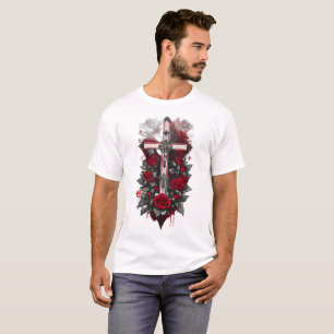 T-shirt Croix gothique de tatouage 12