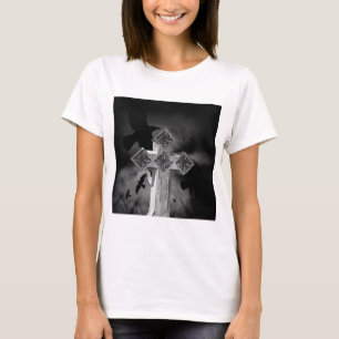 T-shirt Croix gothique Lune GraveYard avec Corbeaux