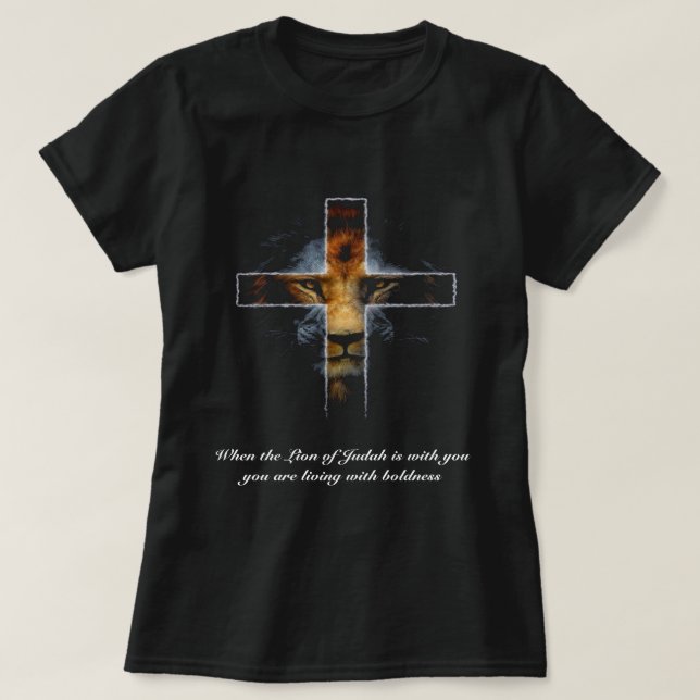 T-shirt Croix - Jésus comme lion de Judah (Design devant)
