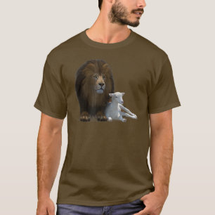 T-shirt Croix Lion Et Agneau Jésus Christ YahshuaLion De J