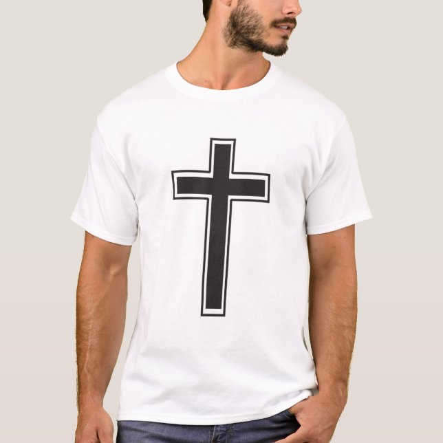 T-shirt Croix noire - Croix chrétienne (Devant)