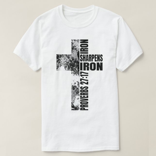 T-shirt Croix Religieuse Fer Sharpens Fer Verse Christian (Design devant)