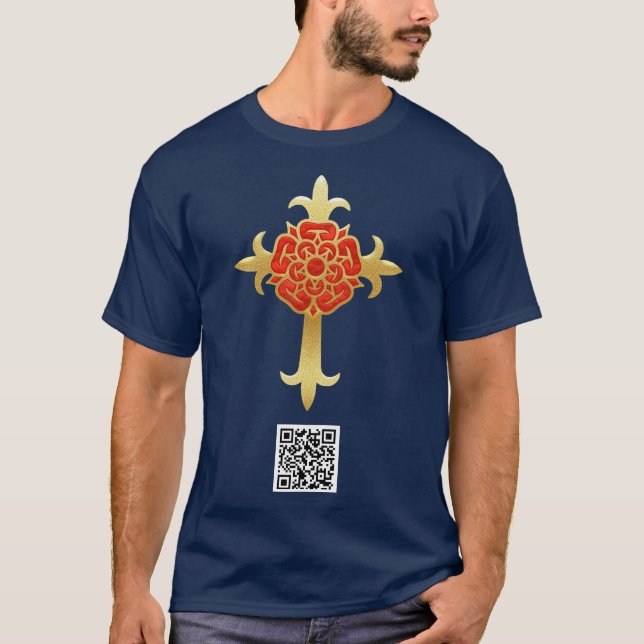 T-shirt CROIX rose (Devant)