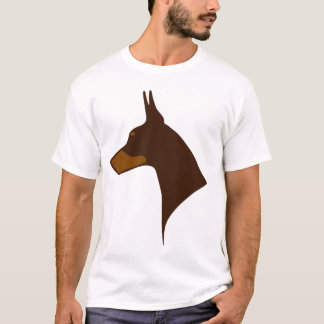 T-Shirt - Cropped Doberman Head in Red and Rust