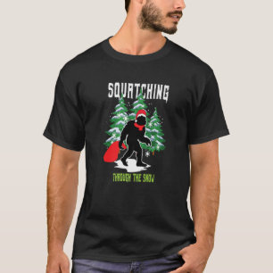 T-shirt Croquer À Travers La Neige Drôle Bigfoot Père Noël