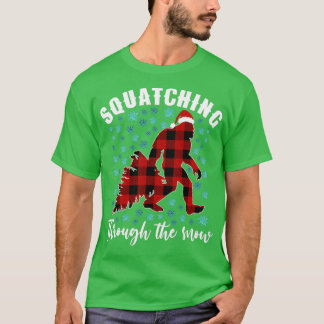 T-shirt Croquer À Travers Le Buffalo Plaid À Neige Christm