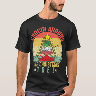 T-shirt Croquer Autour De L'Arbre De Noël Drôle Vintage T