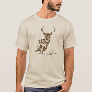 T-shirt croquis artistique Brown buck