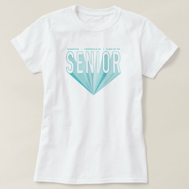 T-shirt Croquis au crayon bleu glace Lettres radiantes sup (Design devant)