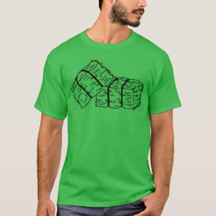 T-shirt Croquis de balles de foin rustiques