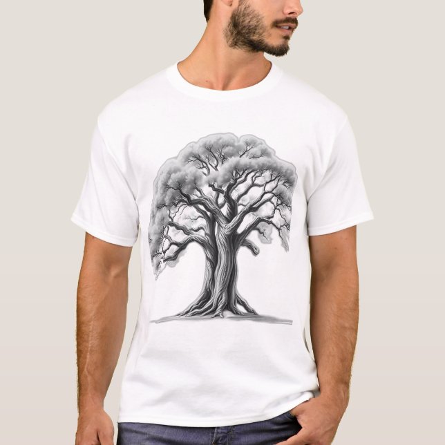 T-shirt Croquis de charbon de chêne antique (Devant)