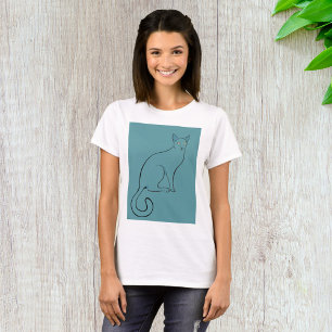T-shirt Croquis de chat élégant