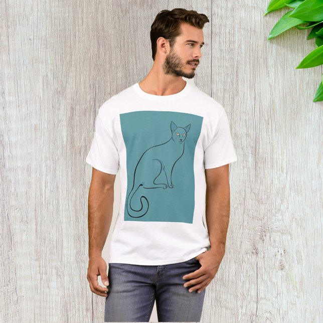T-shirt Croquis de chat élégant (Créateur téléchargé)