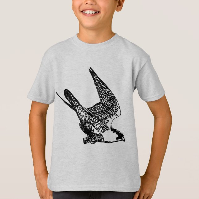 T-shirt Croquis de faucon pérégrin (Devant)