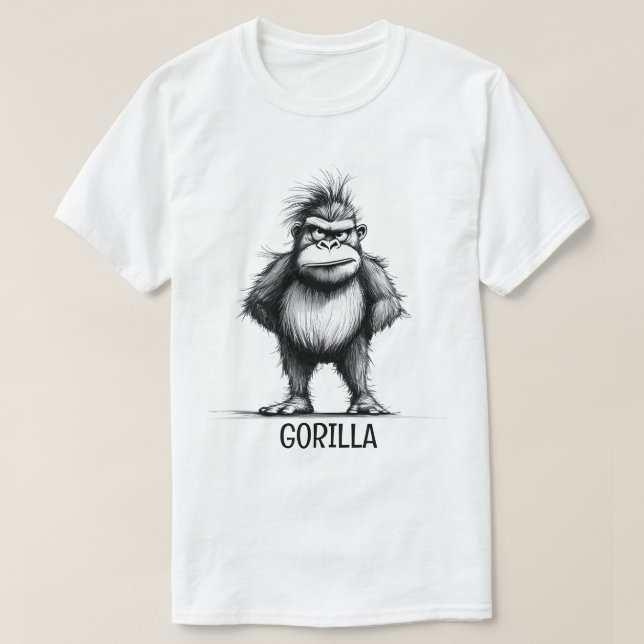 T-shirt Croquis de Gorilla (Design devant)